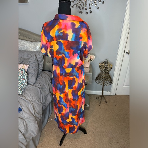 Multicolor midi skater dress with tie detail from NY&Co. - NWT - Picture 5 of 5